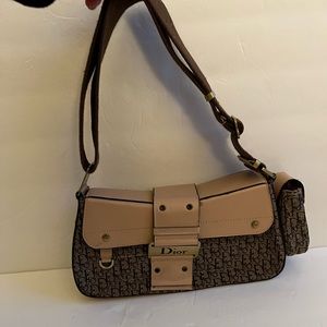 Dior Brown Beige Small Classic handbag With Logo everywhere.